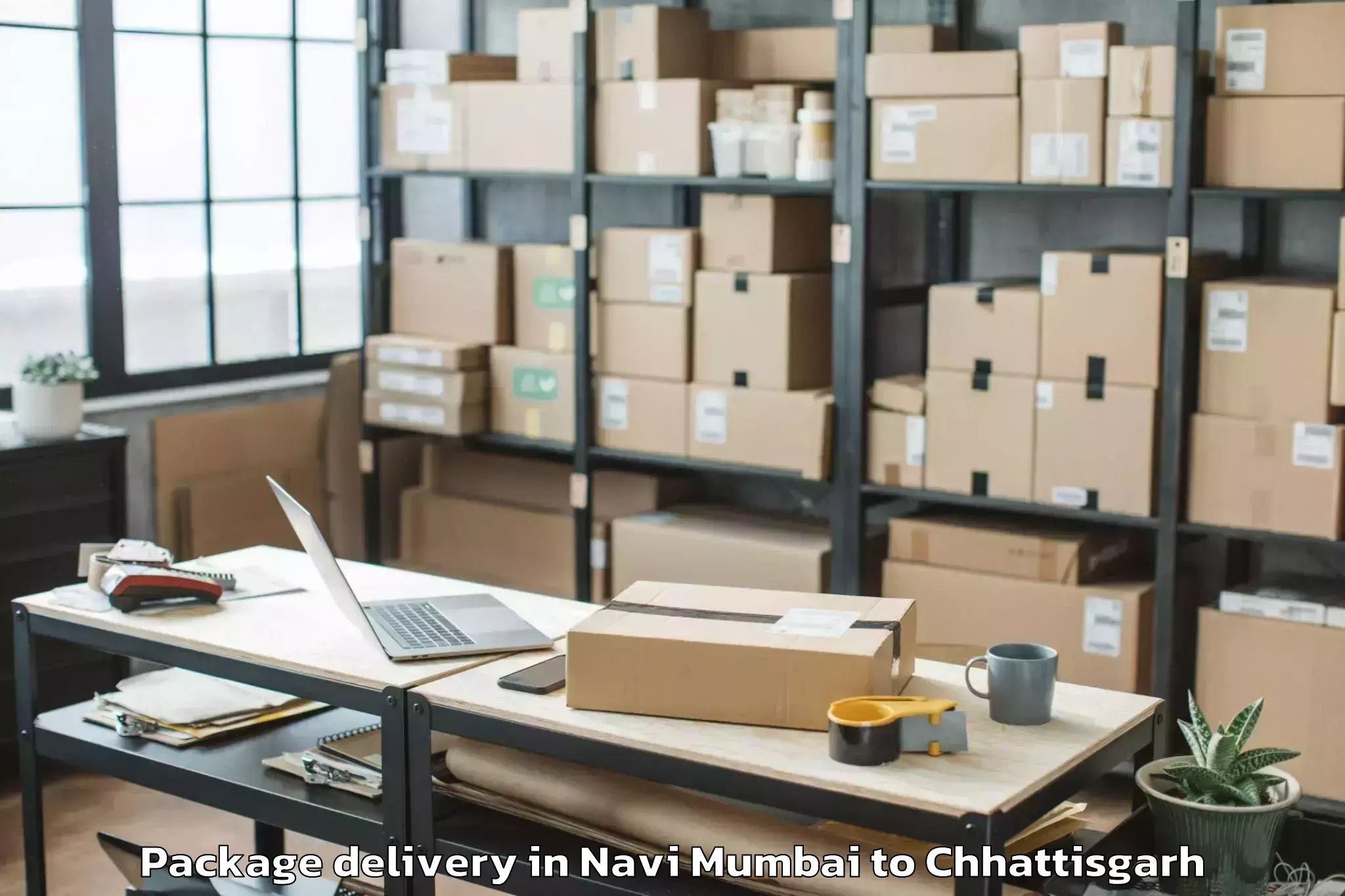 Top Navi Mumbai to Iit Bhilai Package Delivery Available